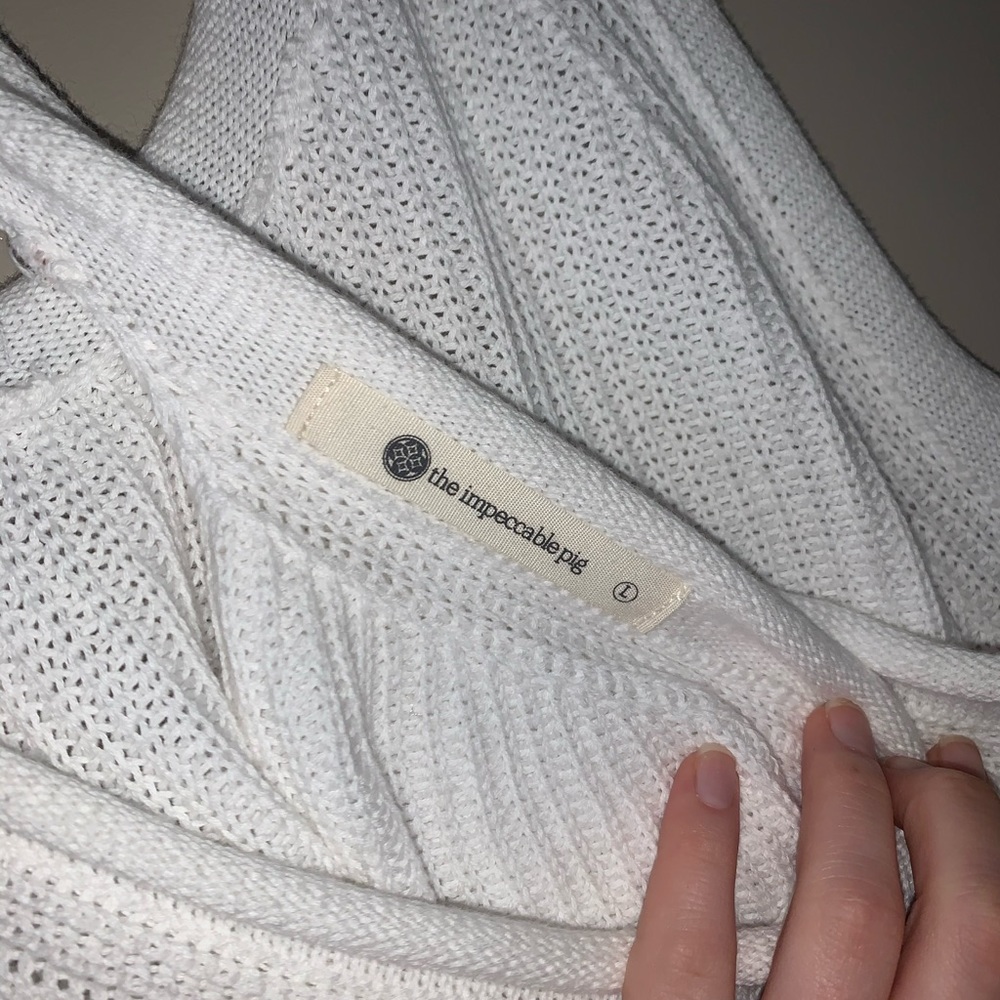 White sweater material tank top